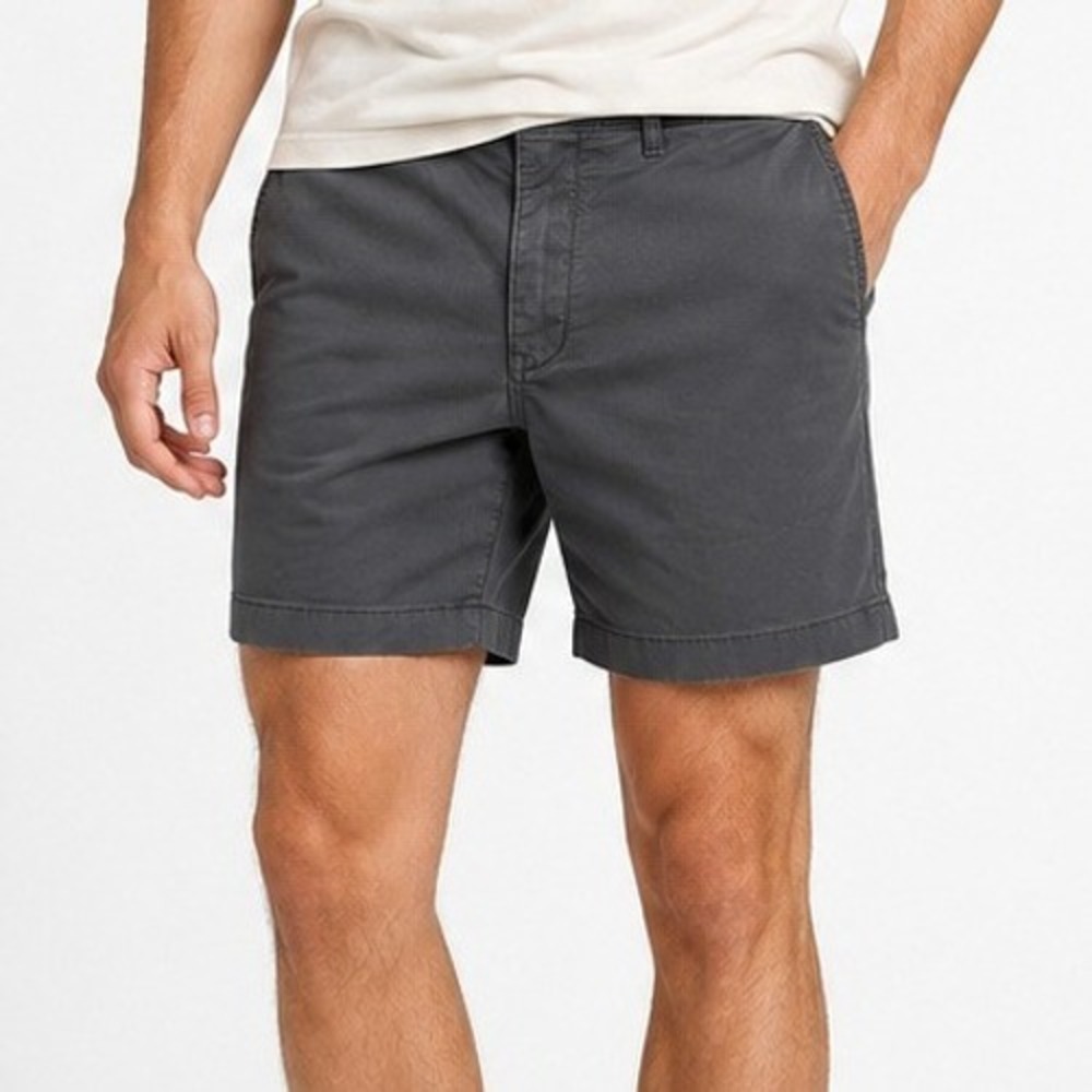 Flint and Tinder 365 Shorts Men 31 Charcoal Grey Stretch 5" Cotton Chino Outdoor